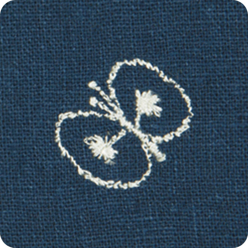 50 mina perhonen Linen Embroidery | Chou Cho Blue – Musubi