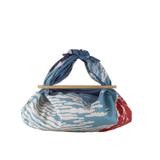 Furoshiki Patchin Bag M Organic | South Wind, Clear Sky Navy Blue