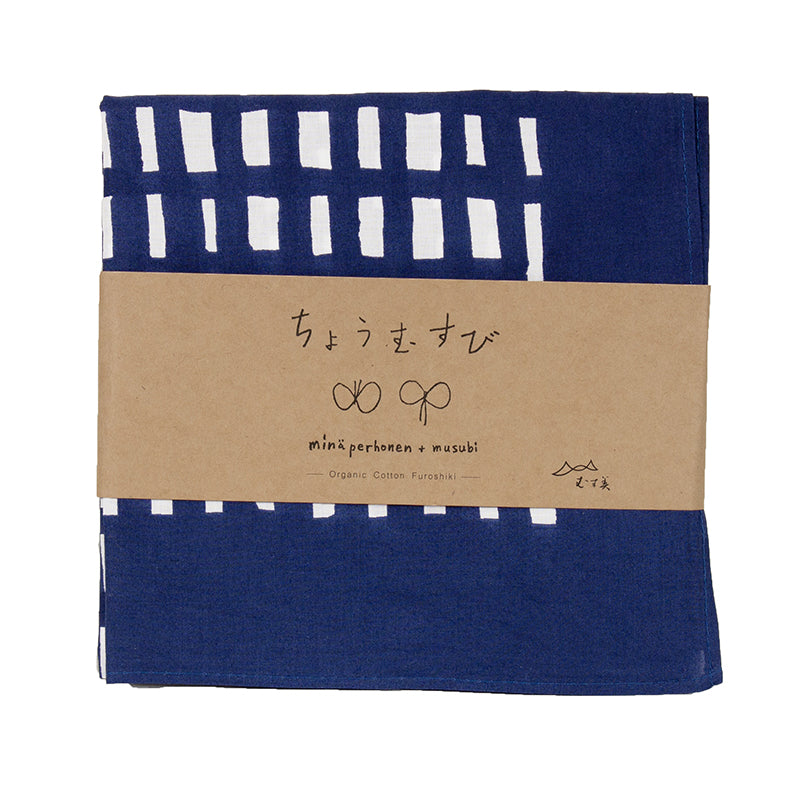 70 minä perhonen Organic Cotton sora check Navy blue – Musubi